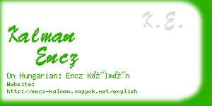 kalman encz business card